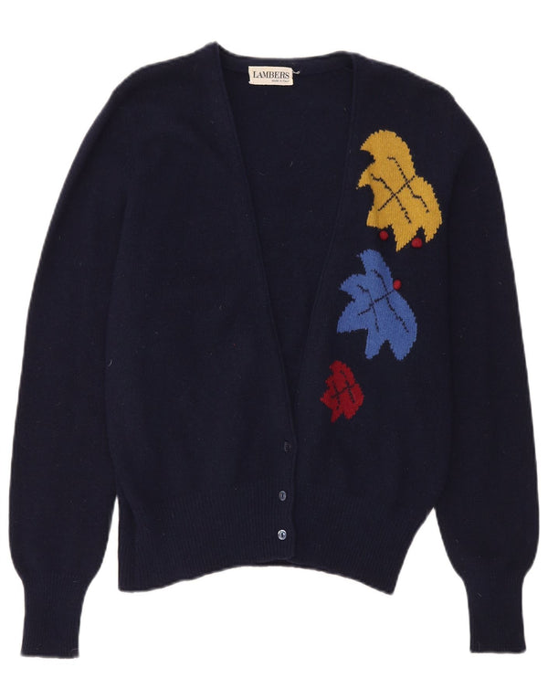 Lambers Womens Cardigan Sweater IT 46 Large Navy Blue Floral