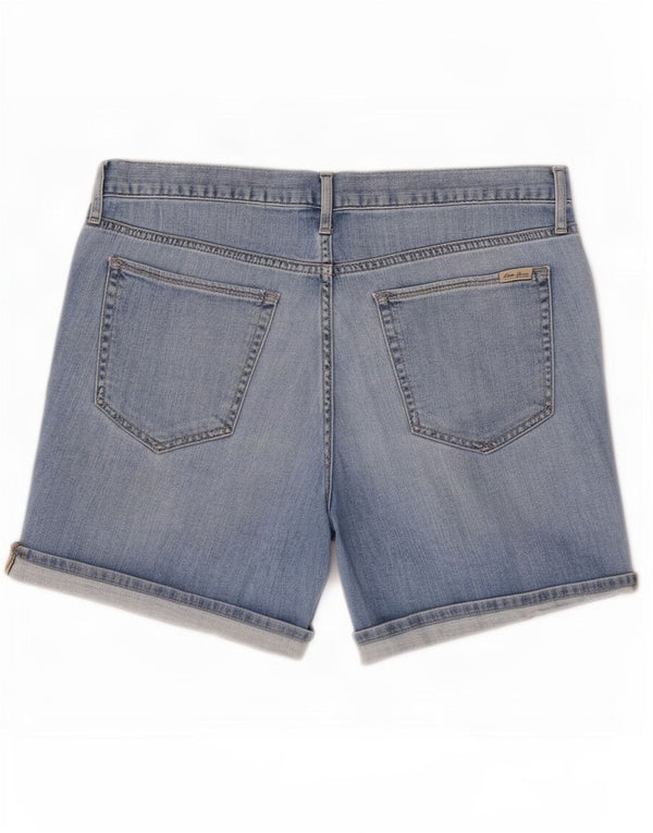 Eddie Bauer Womens Boyfriend Denim Shorts US 10 Large W36 Blue Floral