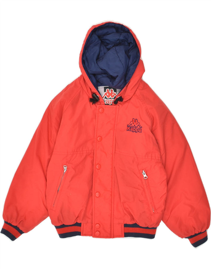 KAPPA Boys Hooded Windbreaker Jacket 10-11 Years Small Red Polyamide | Vintage Kappa | Thrift | Second-Hand Kappa | Used Clothing | Messina Hembry 