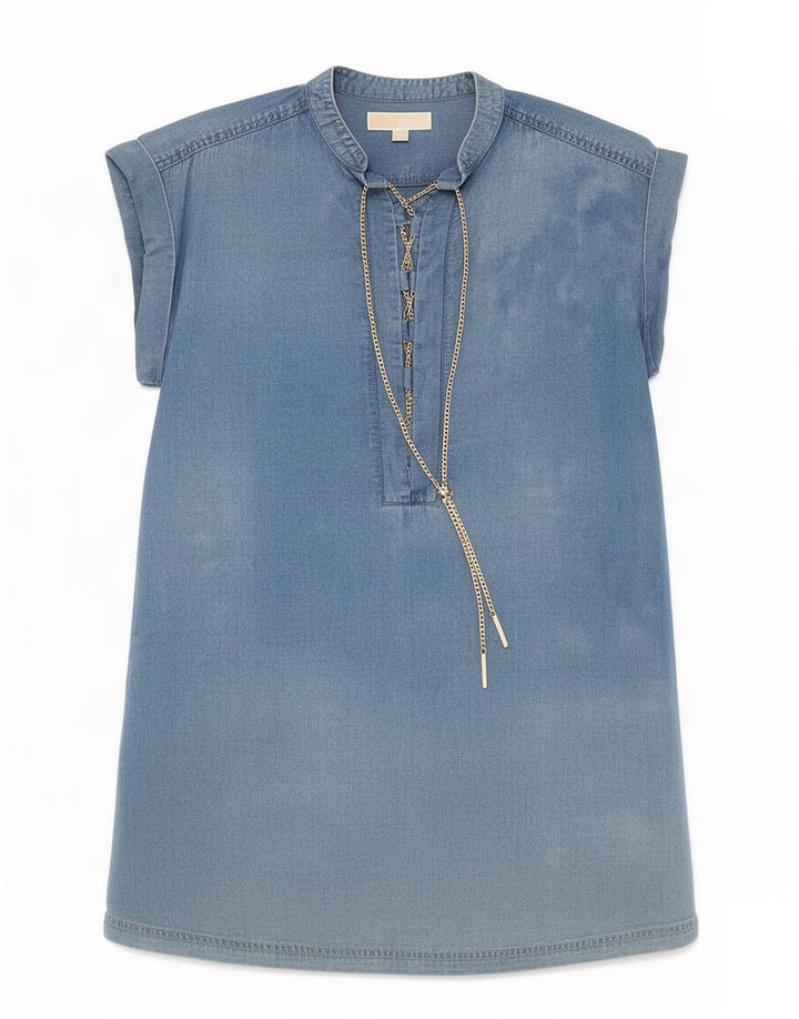 Michael Kors Womens Shift Dress UK 10 Small Blue Lyocell
