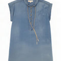 Michael Kors Womens Shift Dress UK 10 Small Blue Lyocell