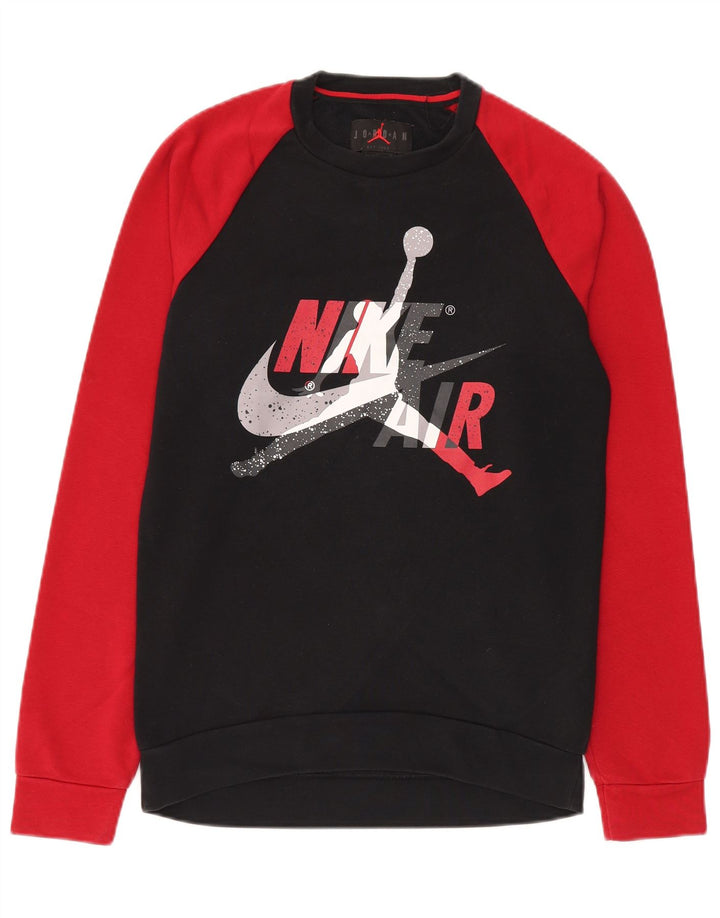 Jordan Mens Graphic Sweatshirt Jumper Small Black Colourblock Cotton