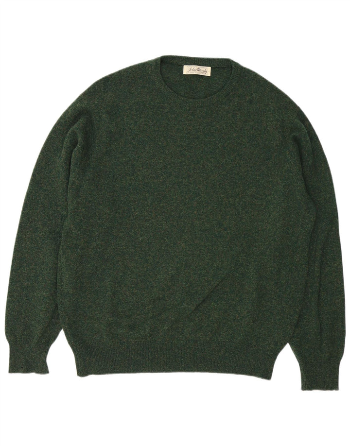 Vintage Mens Crew Neck Jumper Sweater Large Green Lambswool
