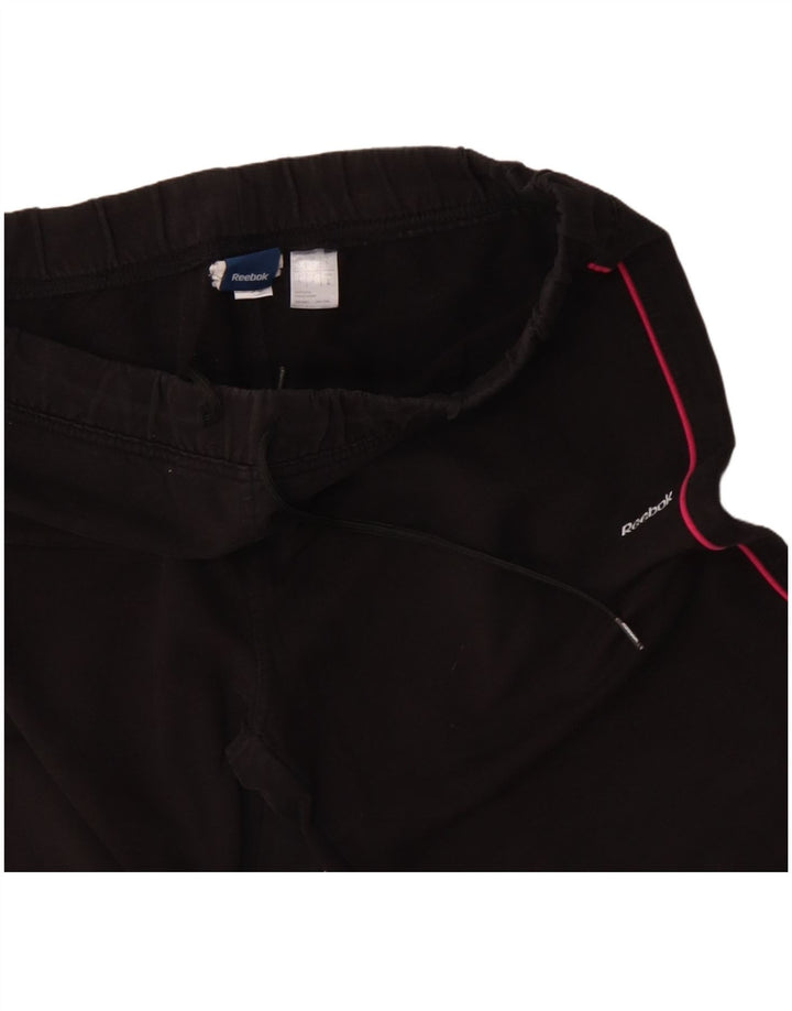 REEBOK Womens Tracksuit Trousers UK 14 Large Black Polyester