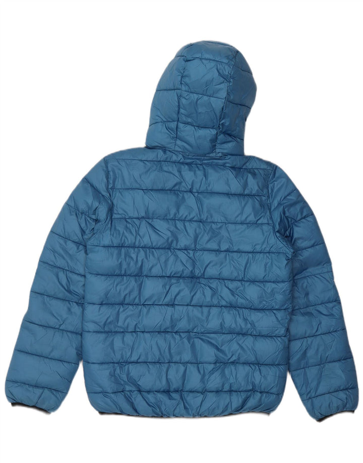 CHAMPION Boys Hooded Padded Jacket 11-12 Years Large Blue Polyester