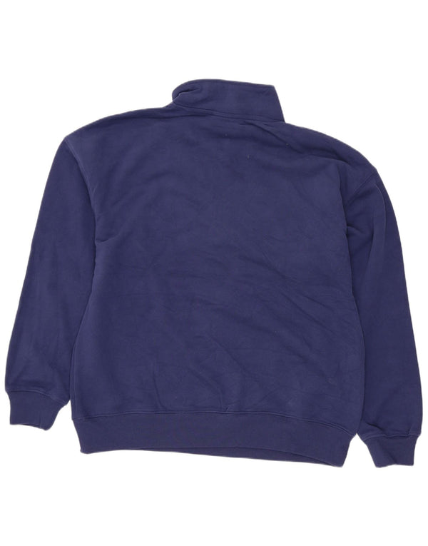 Champion Womens Oversized Zip Neck Sweatshirt Jumper UK 10 Small Navy Blue
