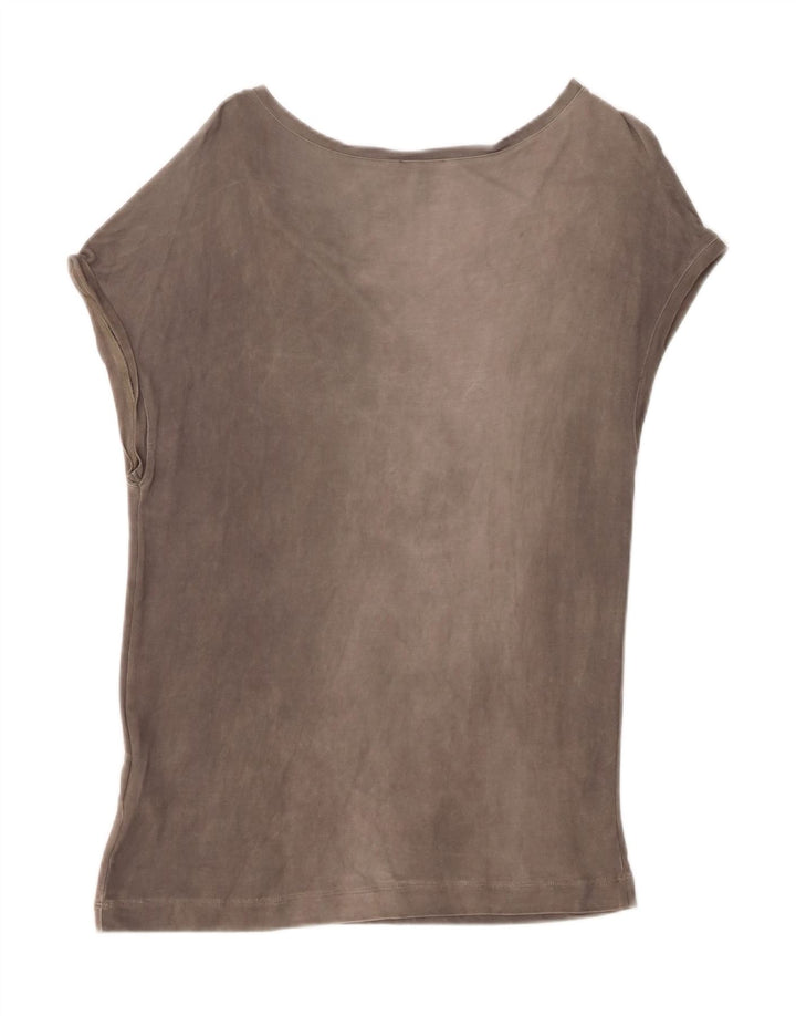 Marella Womens T-Shirt Top UK 14 Medium Grey Viscose