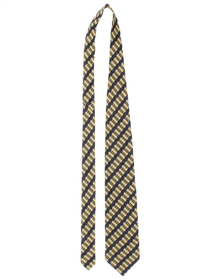 Ermenegildo Zegna Mens Tie One Size Yellow Geometric Silk Classic