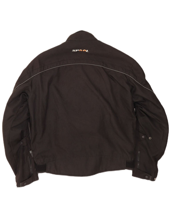 Spool Mens Racer Jacket UK 42 XL Black Polyester
