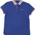 VINTAGE Boys Polo Shirt 13-14 Years Blue Cotton Vintage Vintage and Second-Hand Vintage from Messina Hembry 