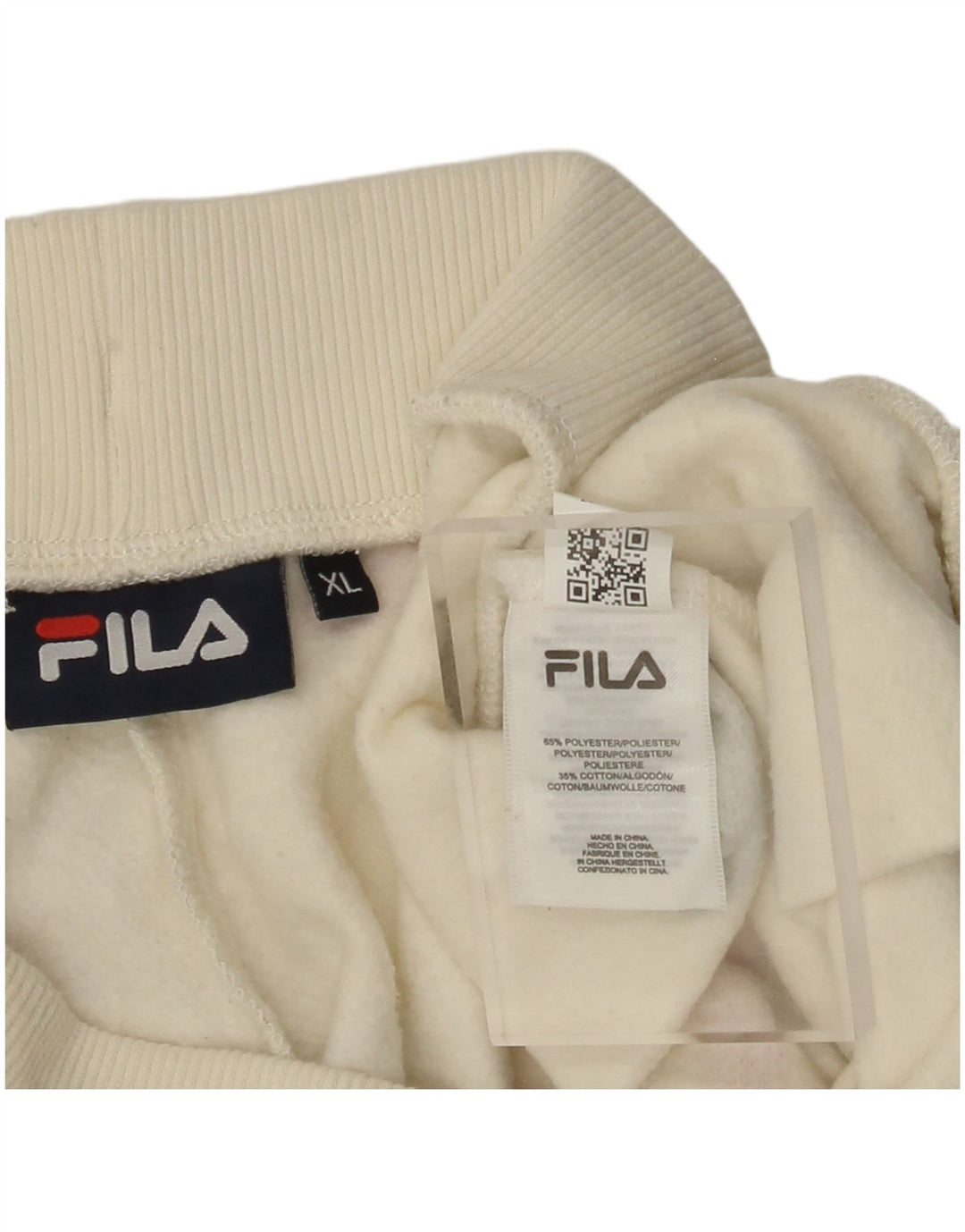 FILA Womens Tracksuit Trousers Joggers UK 18 XL Off White Polyester