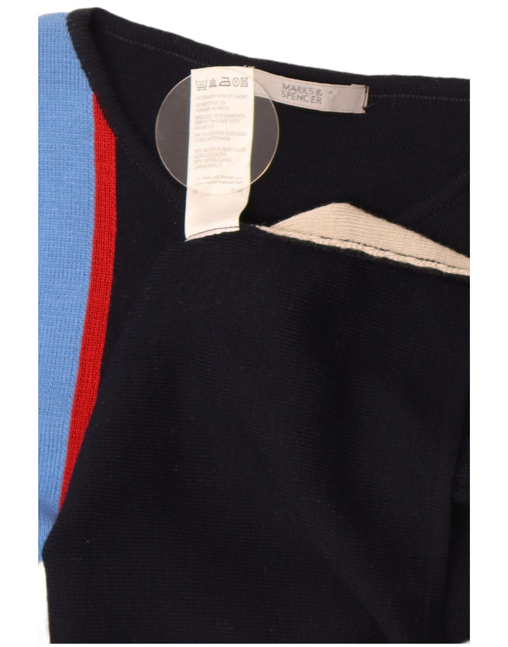 Marks & Spencer Womens Boat Neck Jumper Sweater UK 14 Medium Black