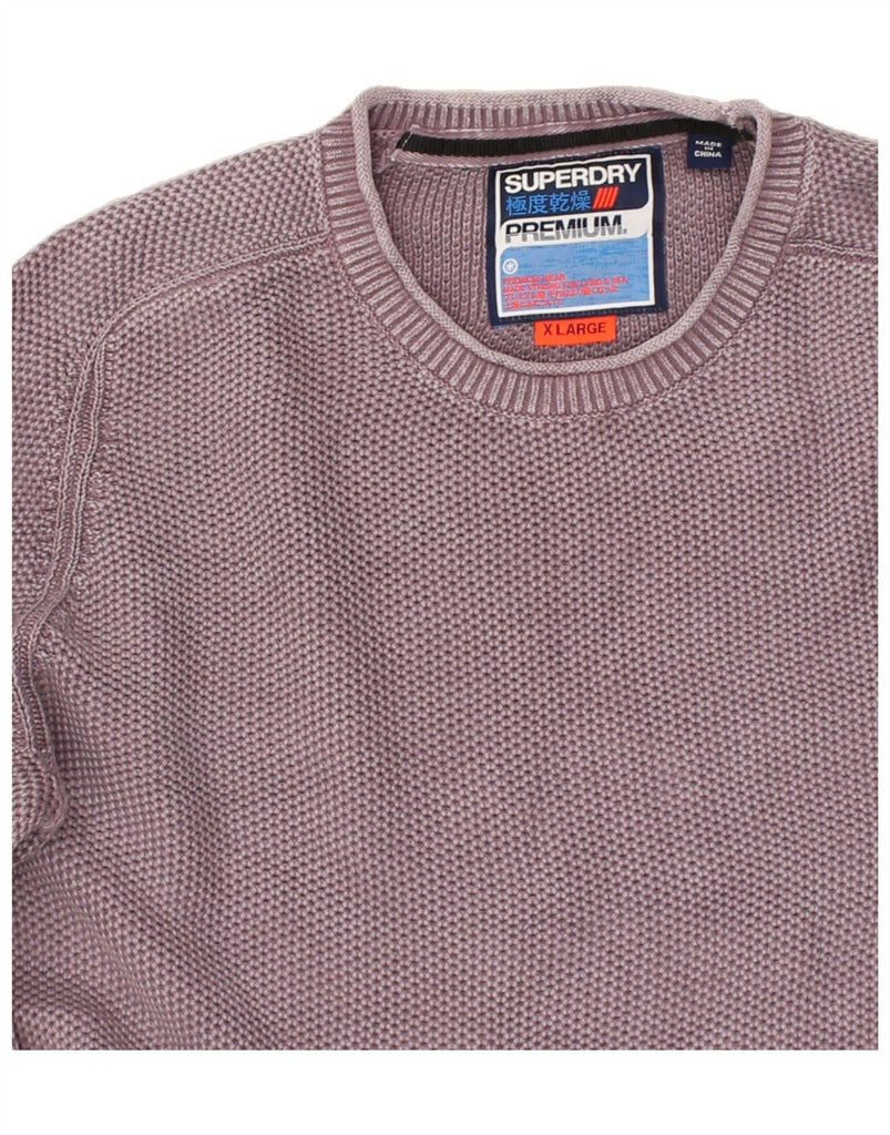 SUPERDRY Mens Crew Neck Jumper Sweater XL Purple Cotton | Vintage Superdry | Thrift | Second-Hand Superdry | Used Clothing | Messina Hembry 