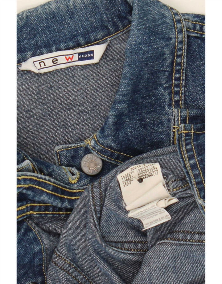 New Penny Womens Crop Denim Jacket UK 12 Medium Blue Cotton