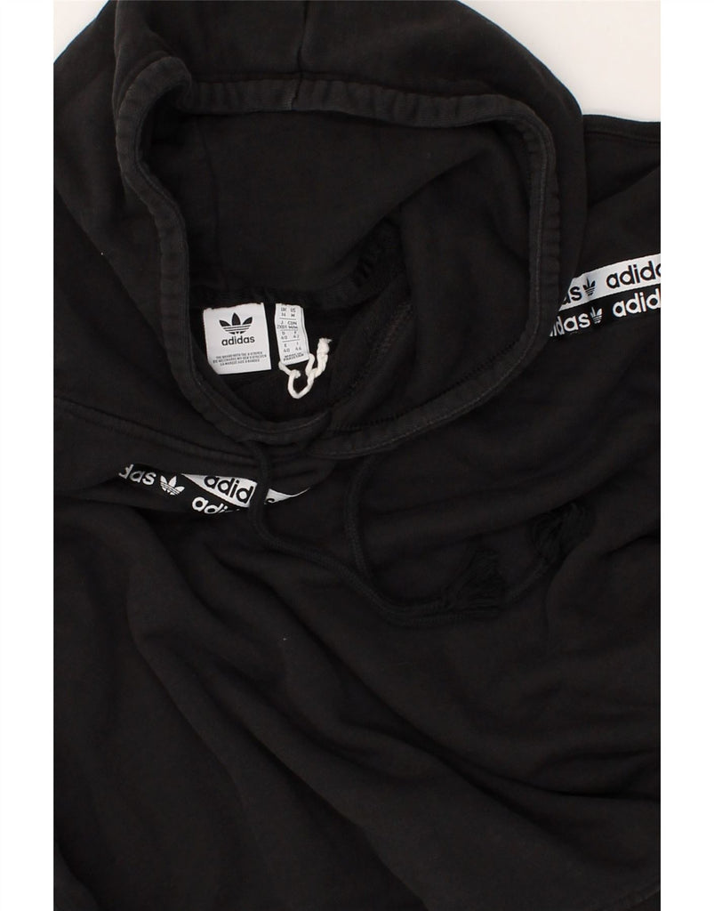 ADIDAS Womens Oversized Graphic Hoodie Jumper UK 14 Large Black Cotton | Vintage Adidas | Thrift | Second-Hand Adidas | Used Clothing | Messina Hembry 