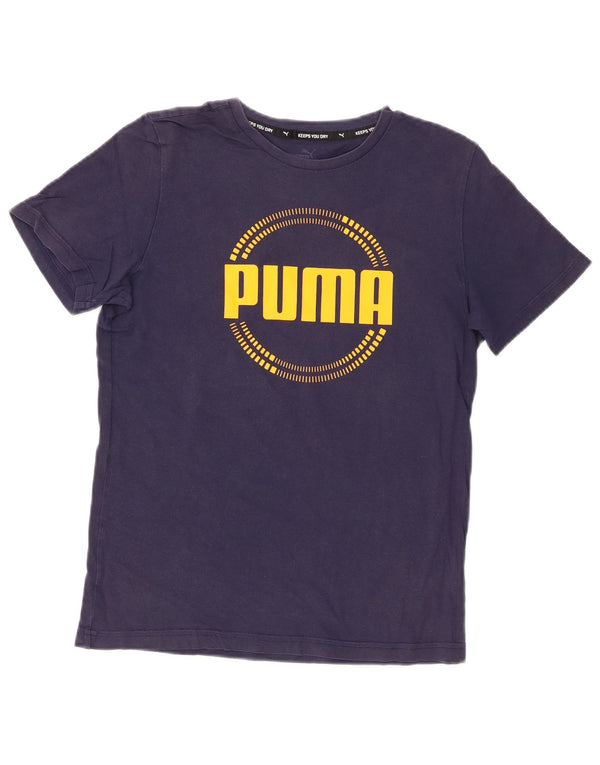 Puma Boys Graphic T-Shirt Top 13-14 Years Navy Blue