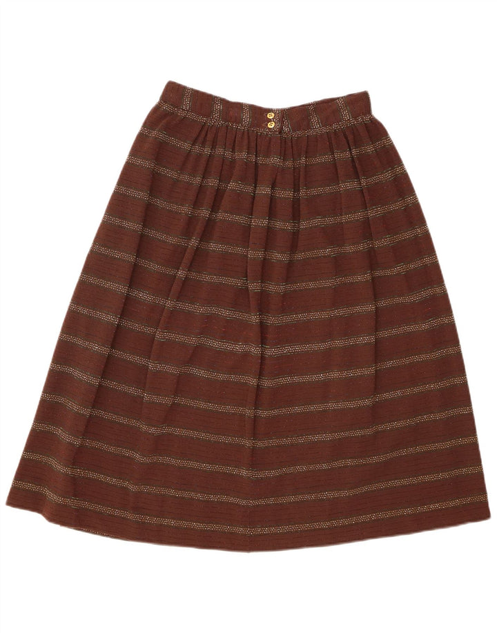 Vintage Womens A-Line Skirt W26 Small Brown Striped