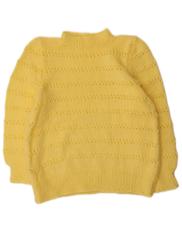 Vintage Womens Turtle Neck Jumper Sweater UK 14 Large Yellow