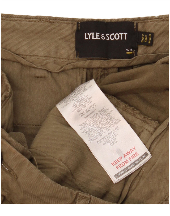 Lyle & Scott Mens Chino Shorts W36 Large  Khaki Cotton