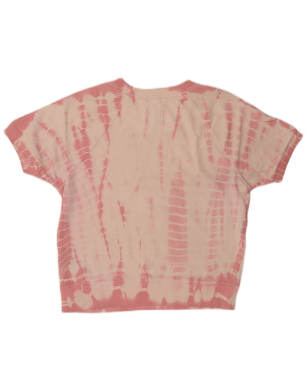 Gap Womens Short Sleeve Sweatshirt Jumper UK 10 Small Pink Tie Dye