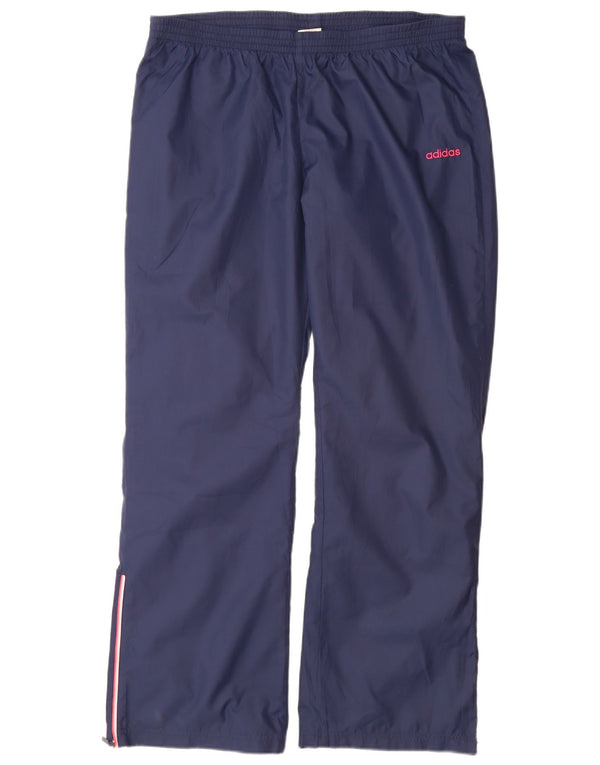 Adidas Womens Tracksuit Trousers UK 18 XL Navy Blue Polyester