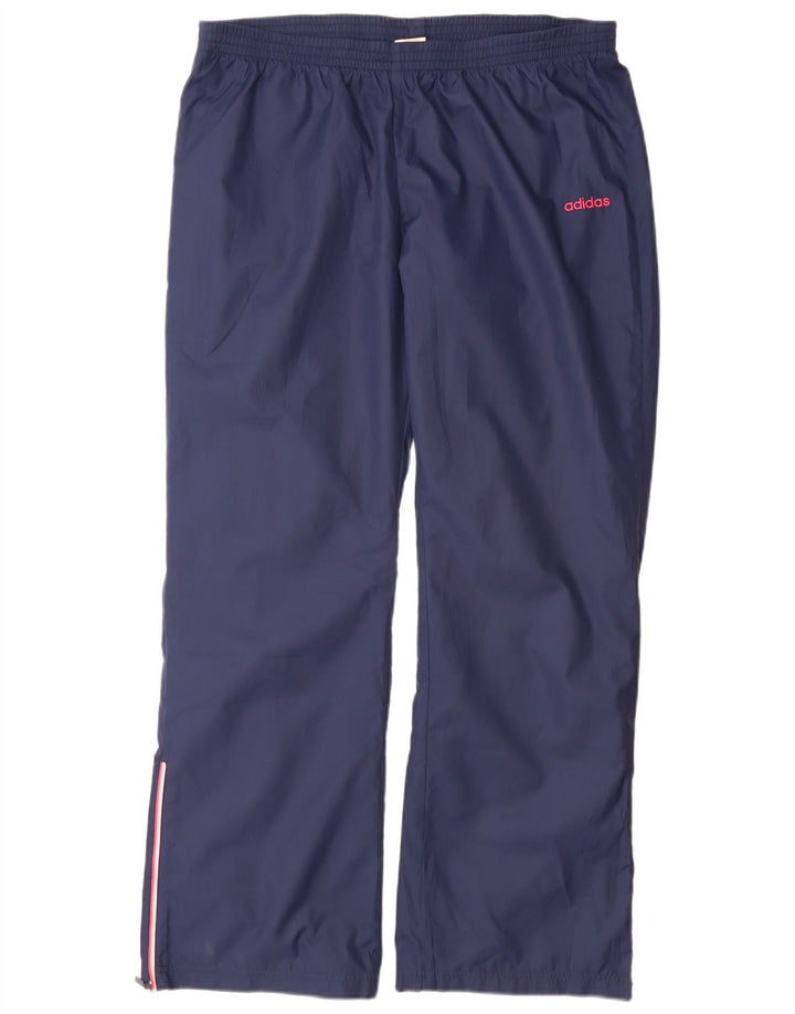 Adidas Womens Tracksuit Trousers UK 18 XL Navy Blue Polyester