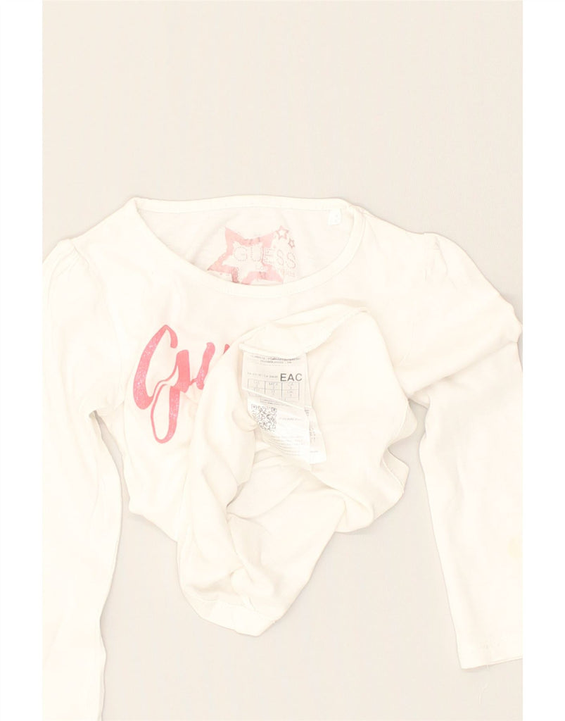 GUESS Girls Graphic Top Long Sleeve 2-3 Years White Cotton | Vintage Guess | Thrift | Second-Hand Guess | Used Clothing | Messina Hembry 