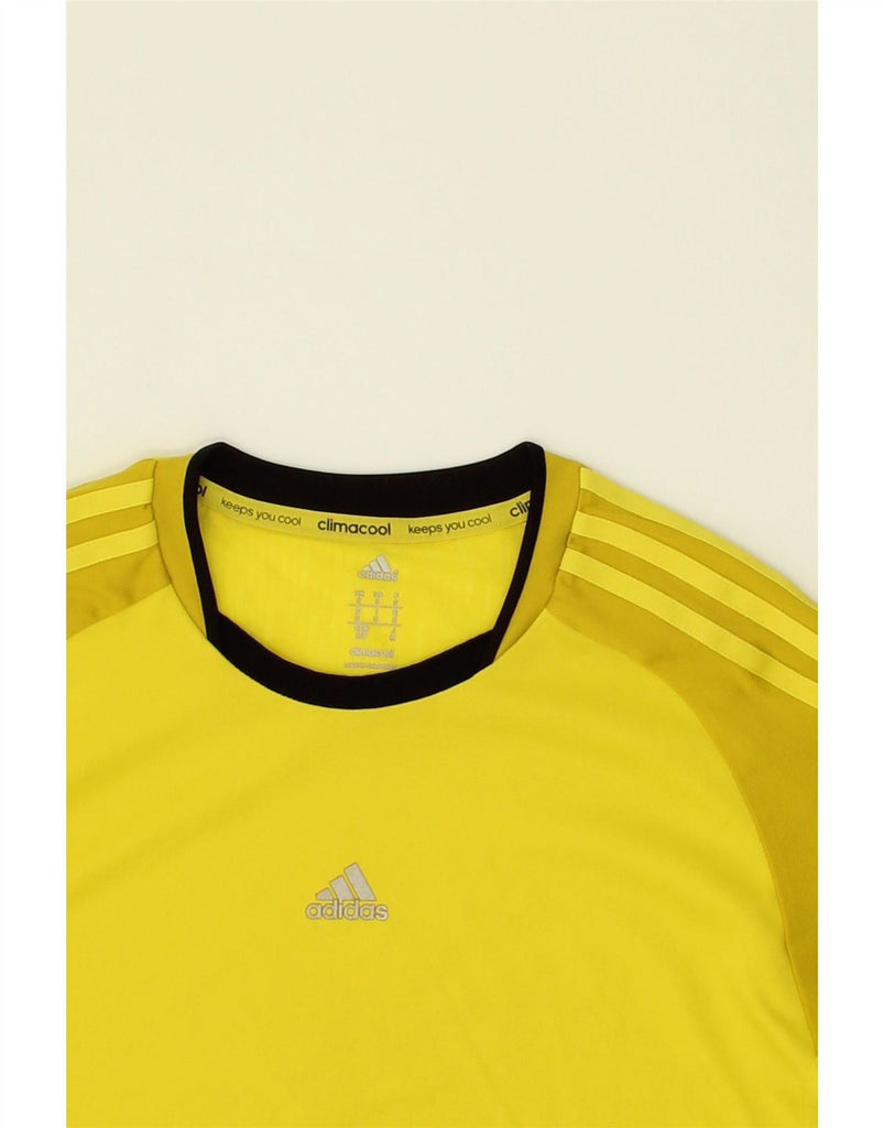 ADIDAS Mens Climacool Graphic T-Shirt Top Small Yellow Polyester Vintage Adidas and Second-Hand Adidas from Messina Hembry 