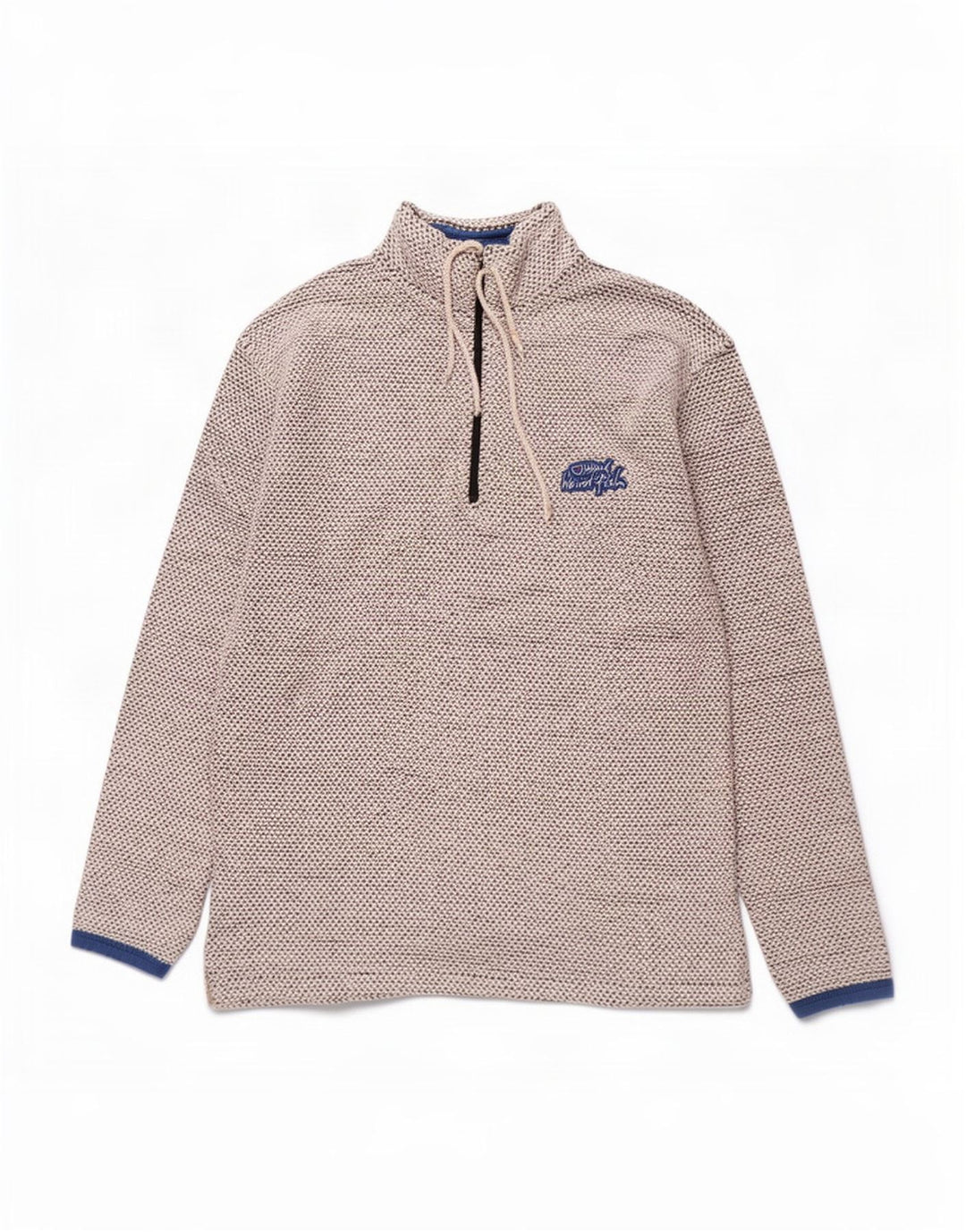 Weird Fish Mens Zip Neck Sweatshirt Jumper Medium Grey Cotton