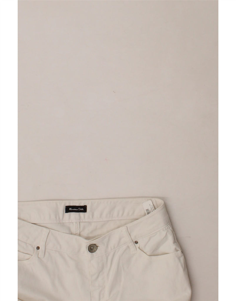 MASSIMO DUTTI Womens Straight Casual Trousers EU 40 Medium W30 L31 White Vintage Massimo Dutti and Second-Hand Massimo Dutti from Messina Hembry 