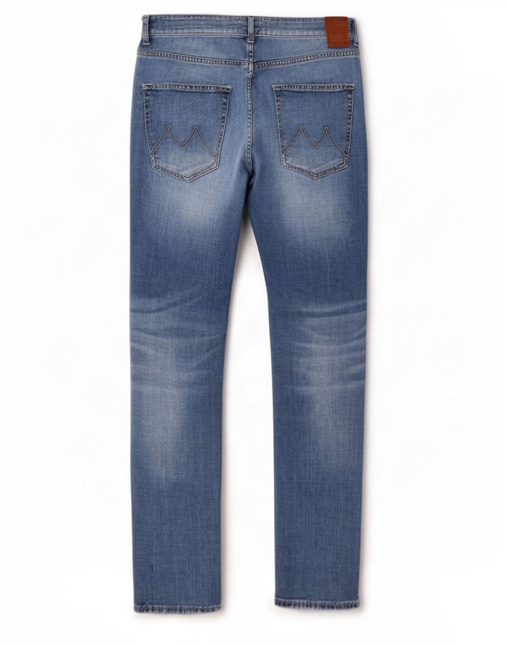 Meltin' Pot Mens Regular Fit Slim Jeans W33 L31 Blue Cotton