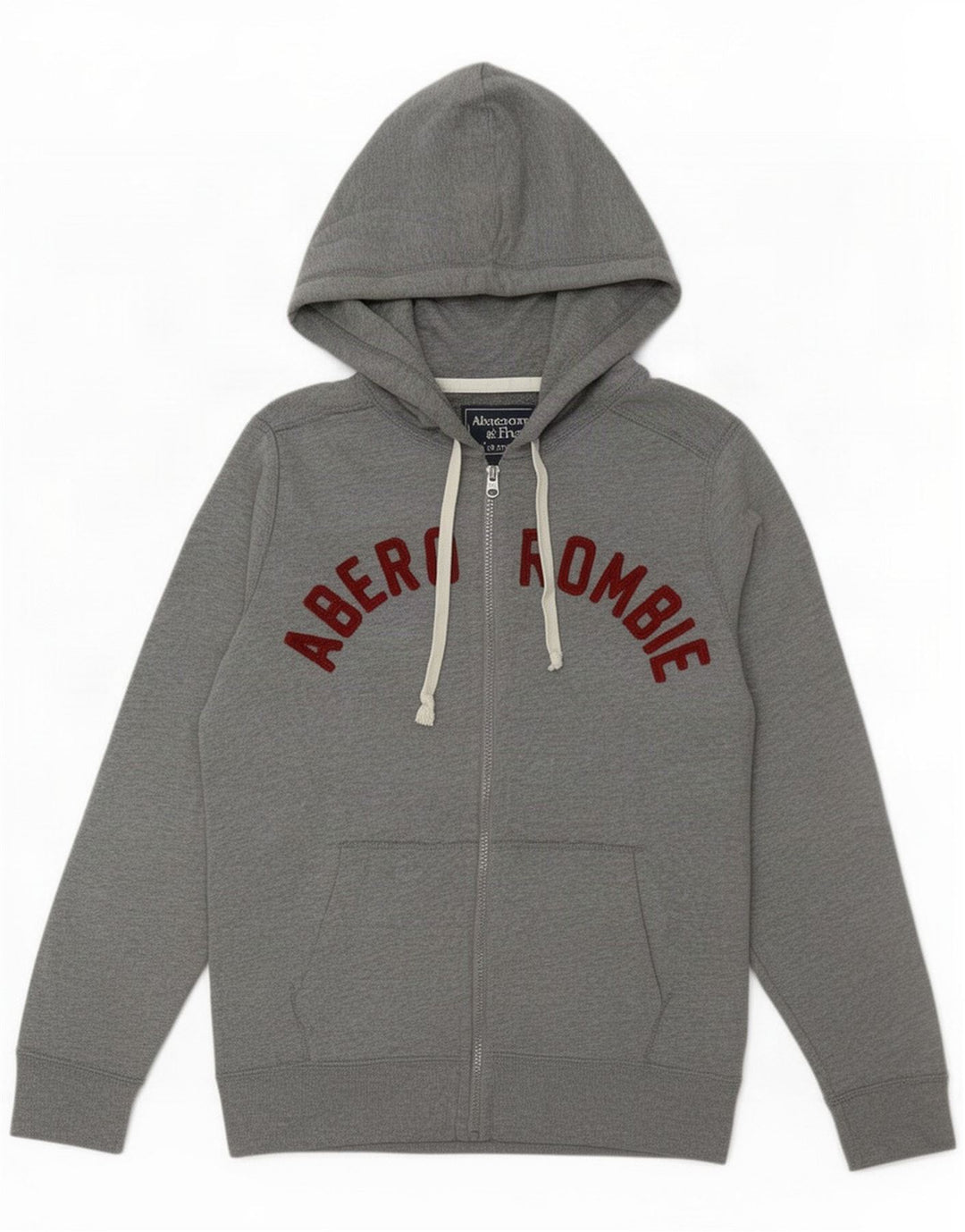 Abercrombie & Fitch Mens Graphic Zip Hoodie Sweater XS Grey Flecked Co ...