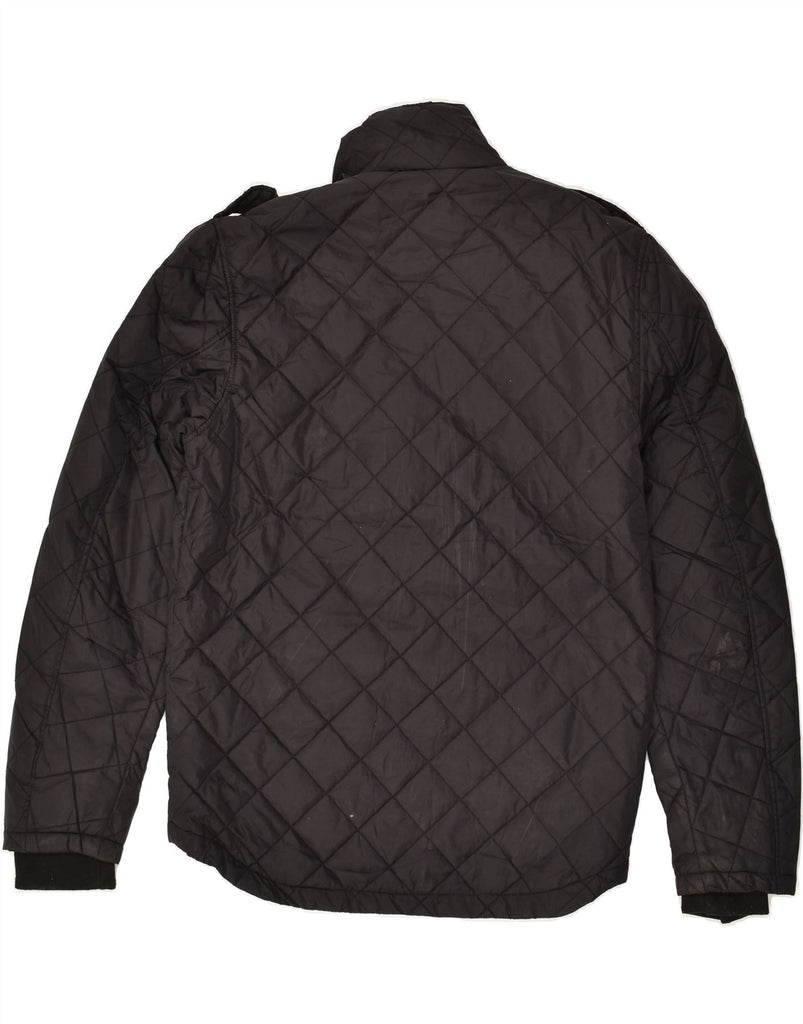 JACK & JONES Mens Military Quilted Jacket UK 40 Large Black Nylon | Vintage Jack & Jones | Thrift | Second-Hand Jack & Jones | Used Clothing | Messina Hembry 