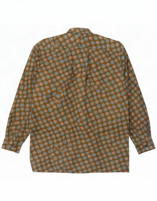 C&A Mens Shirt XL Khaki Floral Cotton