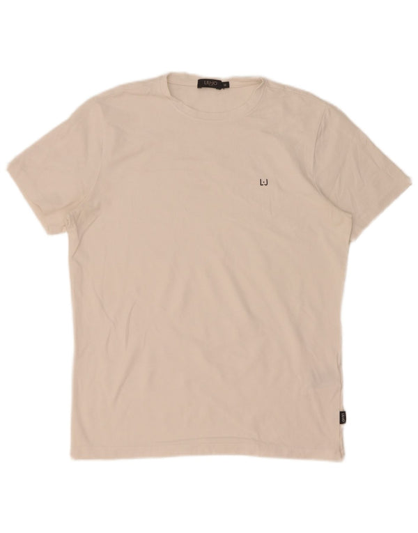 Liu Jo Mens T-Shirt Top Medium White Cotton