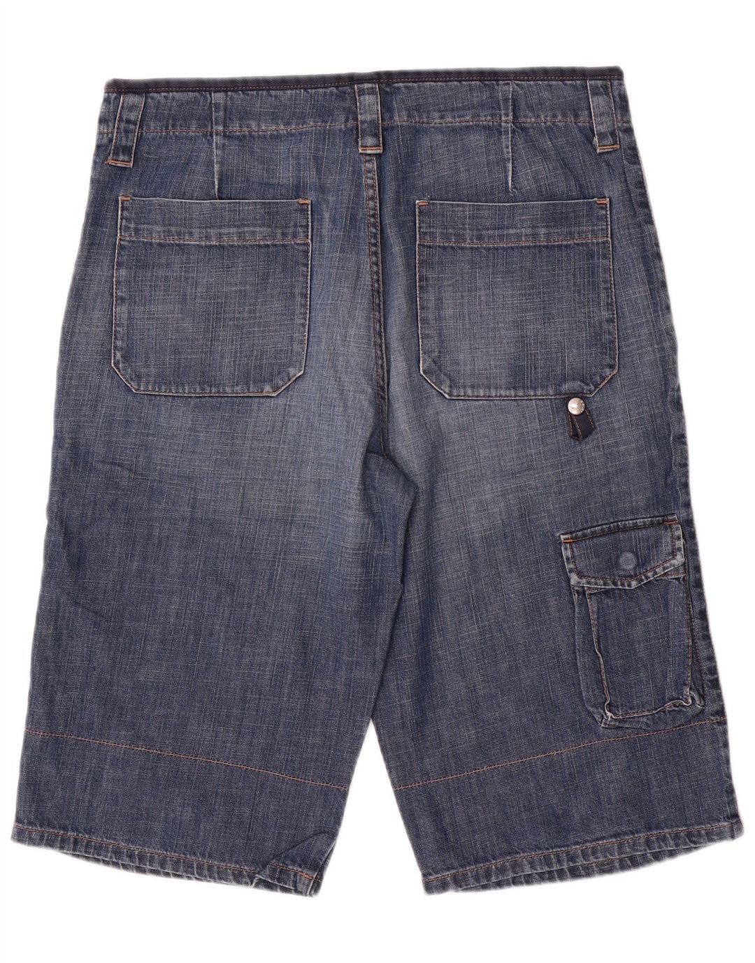 Sisley Mens Cargo Denim Shorts IT 48 Medium W34 Blue Cotton