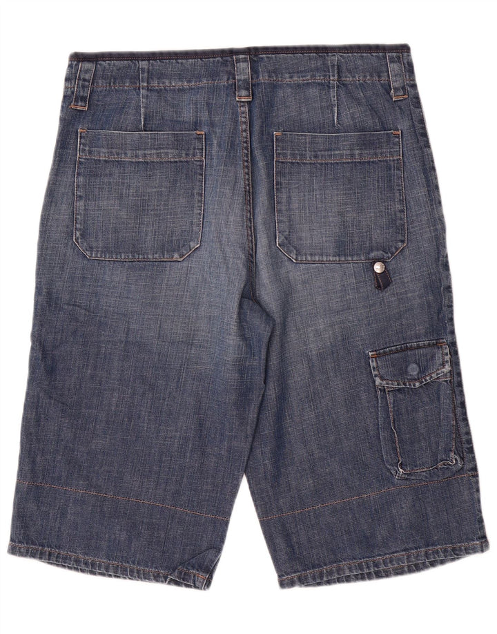 Sisley Mens Cargo Denim Shorts IT 48 Medium W34 Blue Cotton