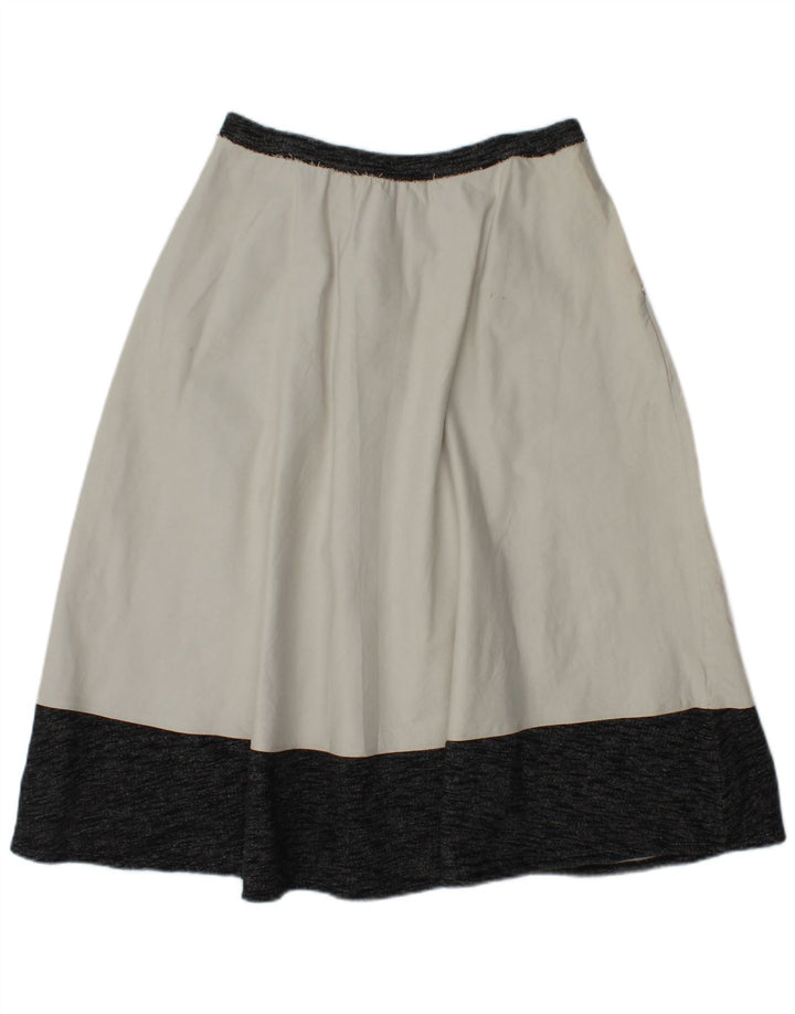 VINTAGE Womens A-Line Skirt Small W26  Off White Colourblock