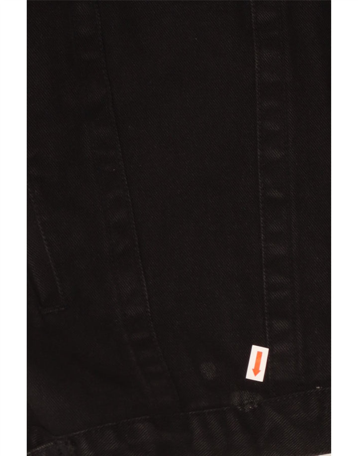 Pionier Mens Denim Jacket UK 44 2XL Black Cotton