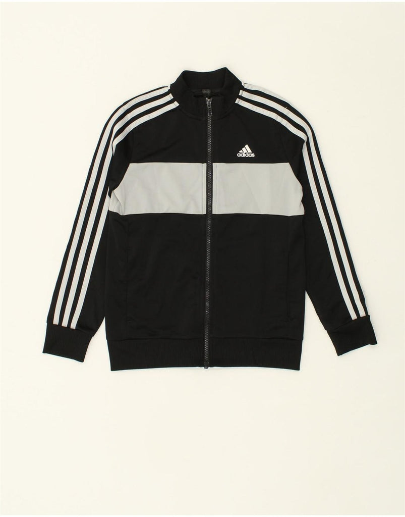 ADIDAS Boys Tracksuit Top Jacket 9-10 Years  Black Colourblock Polyester | Vintage Adidas | Thrift | Second-Hand Adidas | Used Clothing | Messina Hembry 