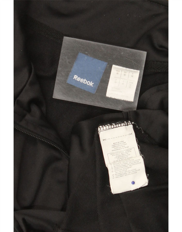 REEBOK Mens Graphic Tracksuit Top Jacket Medium Black Polyester