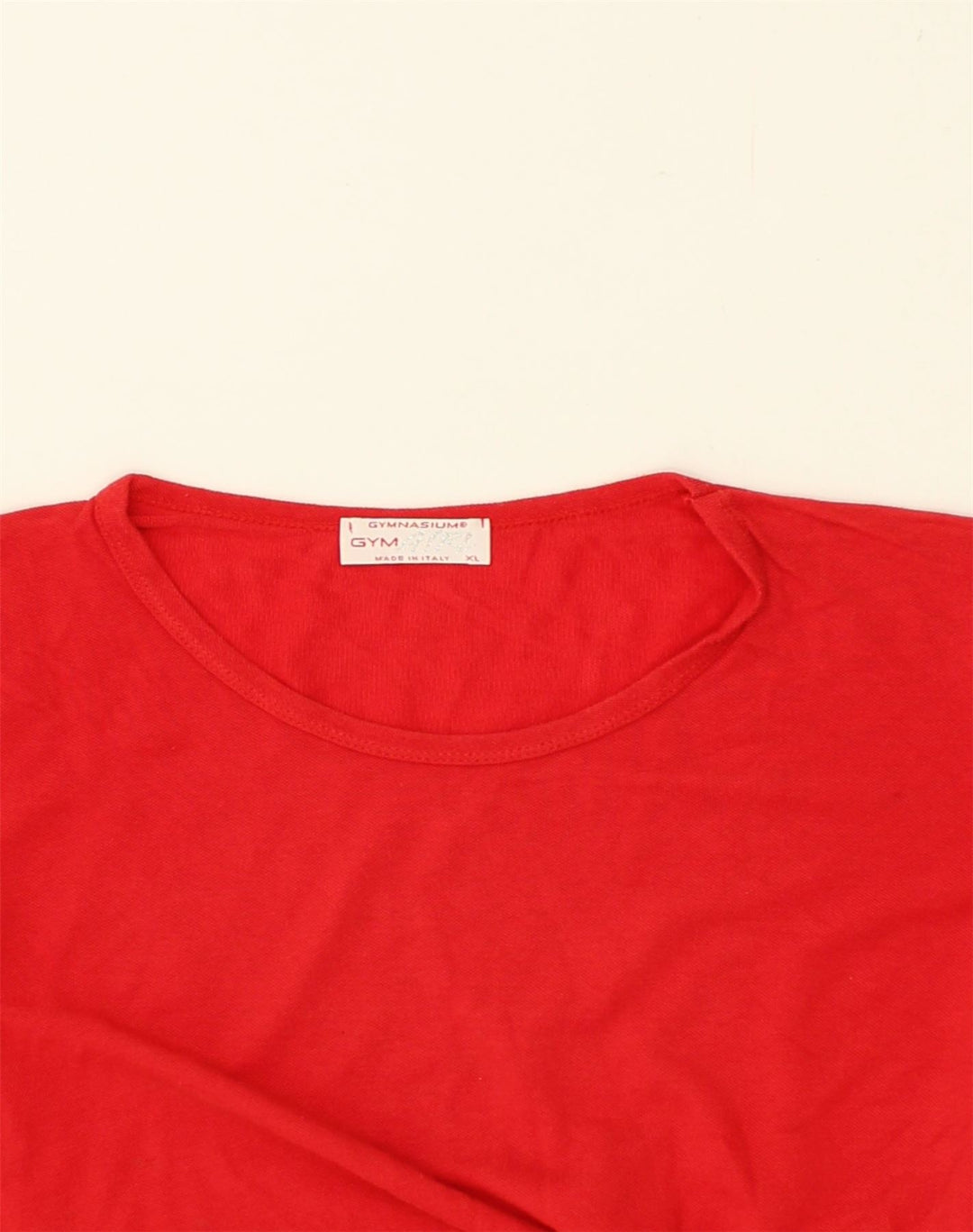 GYMNASIUM Womens T-Shirt Top UK 18 XL Red Viscose | Vintage Gymnasium | Thrift | Second-Hand Gymnasium | Used Clothing | Messina Hembry 