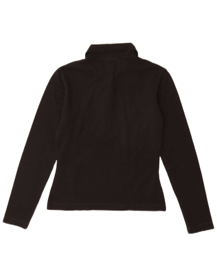 Lacoste Womens Long Sleeve Polo Shirt Size 40 Medium Black Cotton