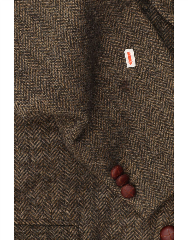 Boggi Mens 3 Button Blazer Jacket IT 54 2XL Grey Herringbone Wool