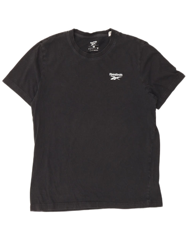 Reebok Mens T-Shirt Top Medium Black Cotton