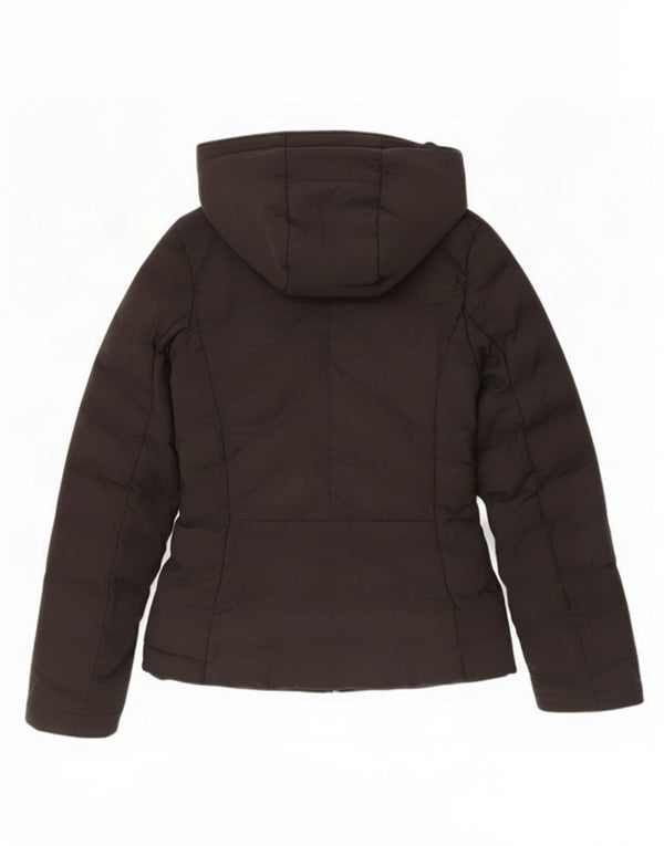Zara Womens Hooded Padded Jacket UK 6 XS Black Polyester