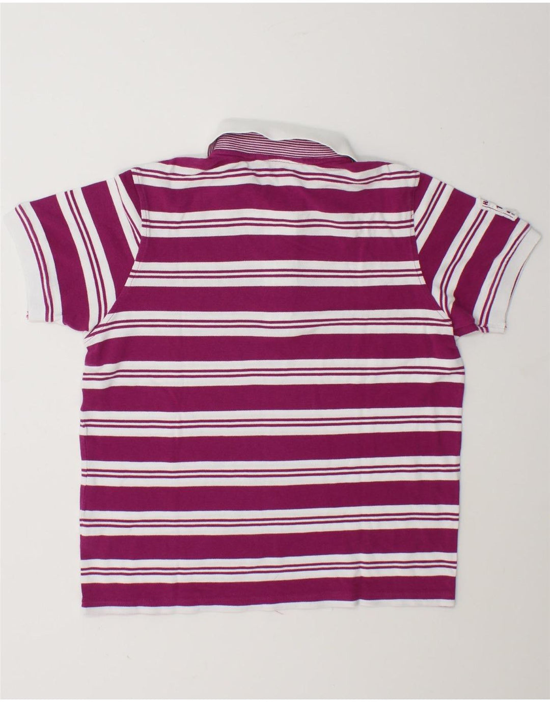 Spalding Mens Polo Shirt Small Purple Striped Cotton