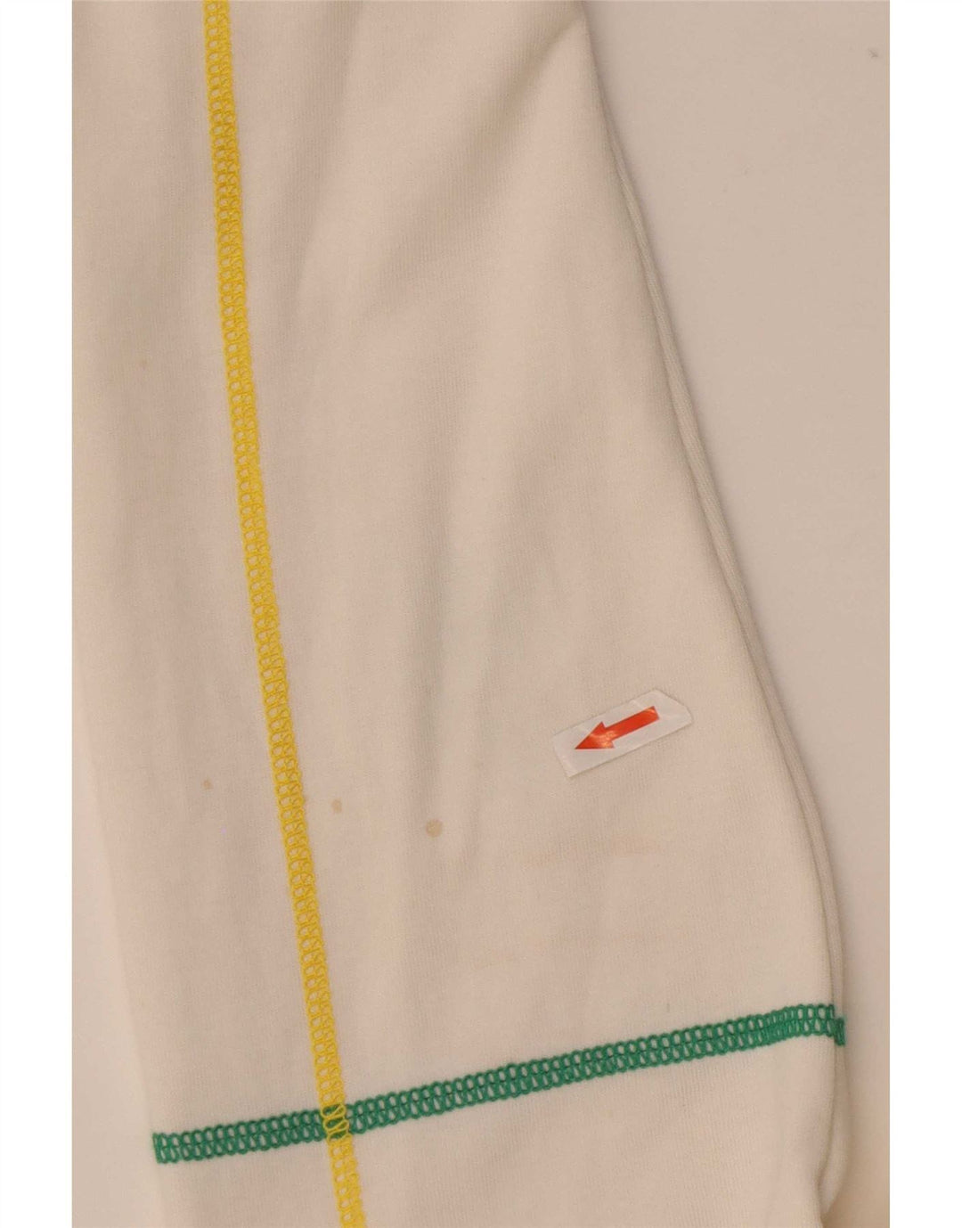 Benetton Womens Sweatshirt Jumper UK 14 Medium White Check Polyamide