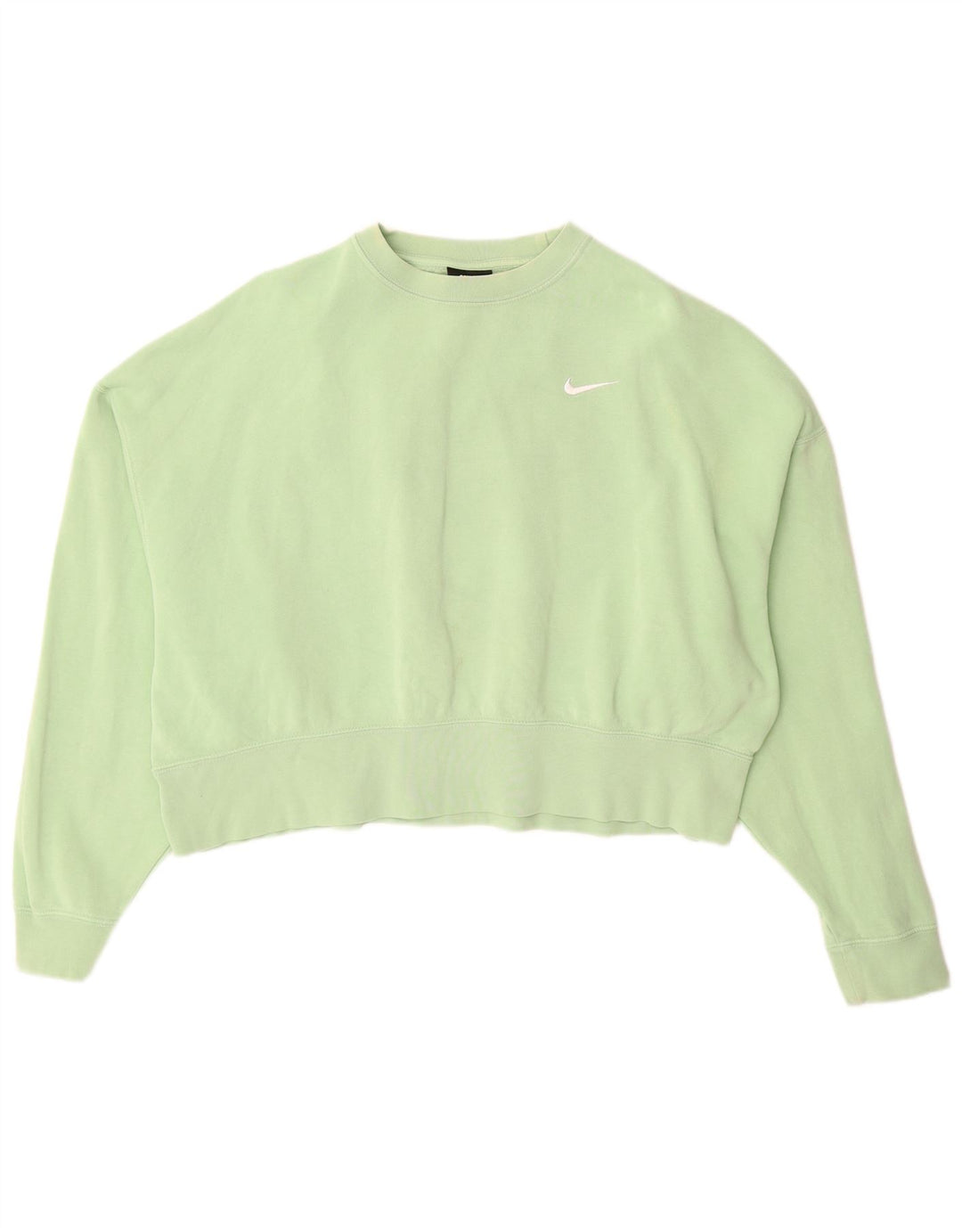 NIKE Womens Oversized Sweatshirt Jumper UK 10 Small Green Cotton