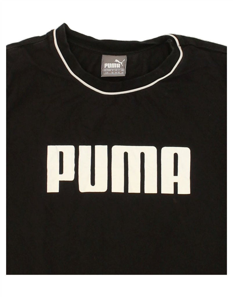 PUMA Womens Graphic T-Shirt Top UK 14 Medium Black Cotton Vintage Puma and Second-Hand Puma from Messina Hembry 